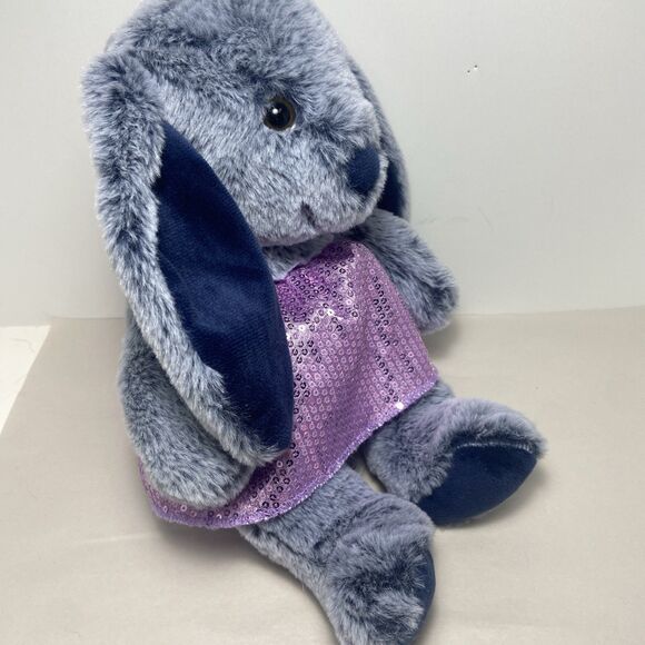 Kaisiyang Soft Bunny Rabbit  Blue & Purple Sequin Skirted Color 13 inch Lop Ear - Picture 6 of 7